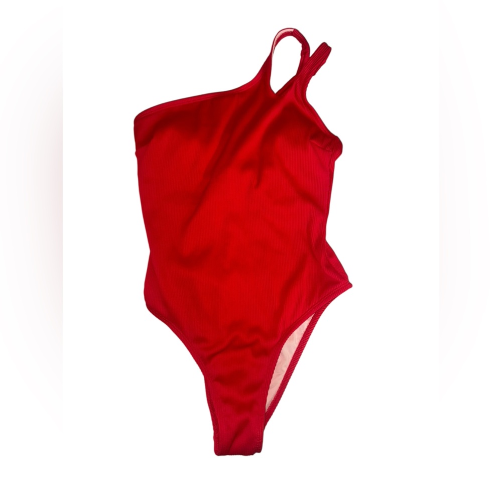 Red One-Shoulder Swimsuit